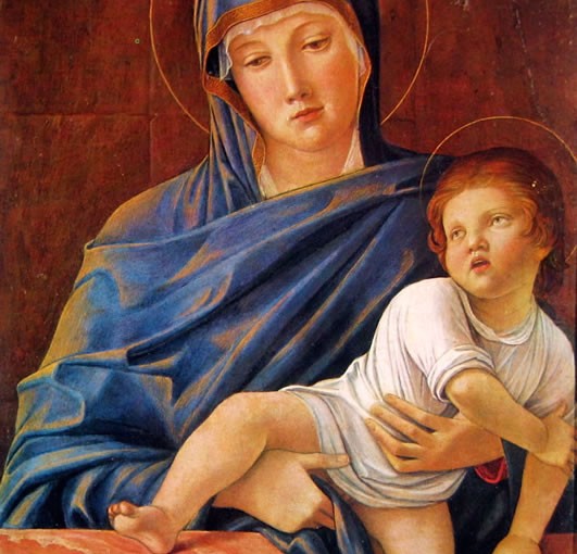 Giovanni Bellini: Madonna col Bambino, cm. 47 x 3434, Accademia Carrara, Bergamo